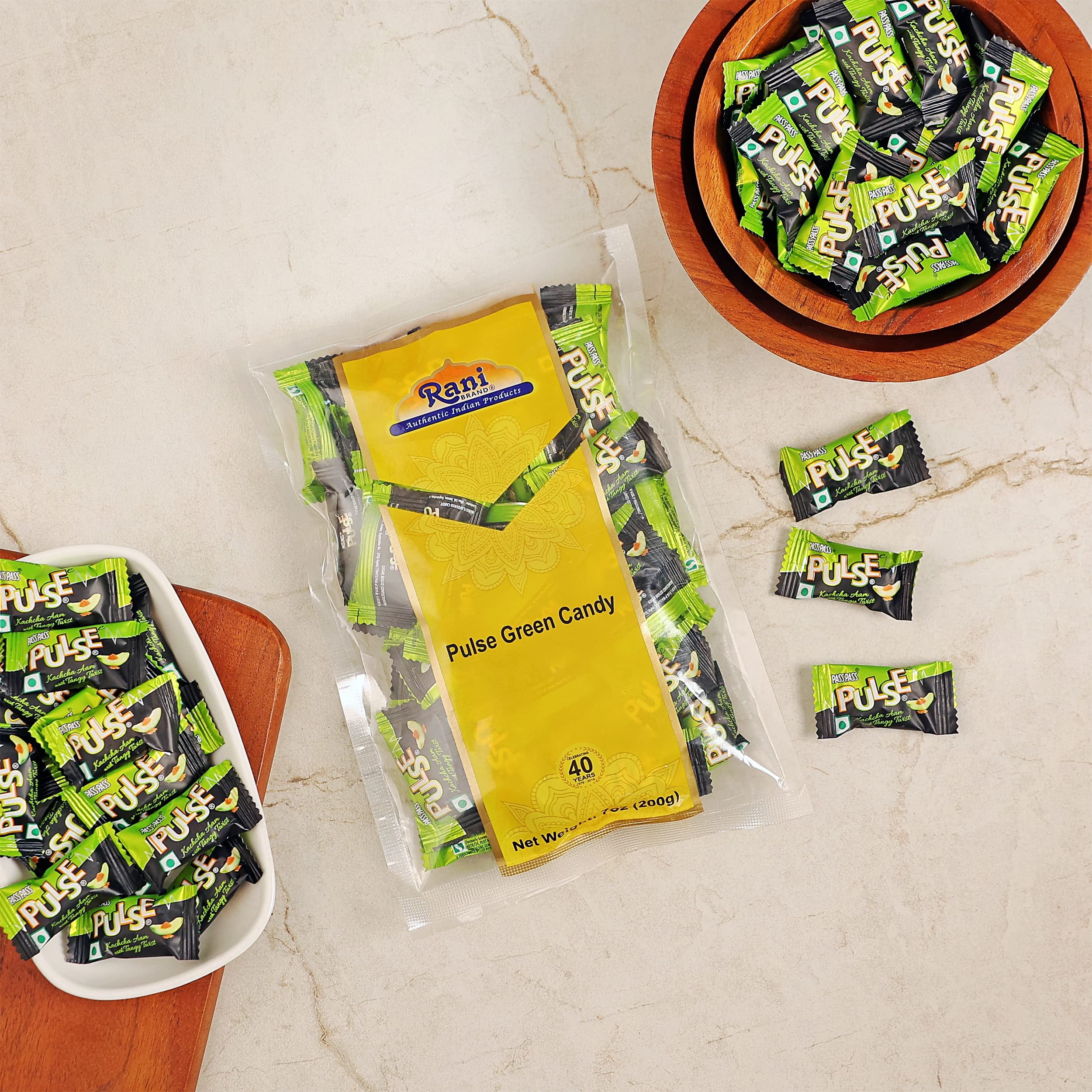 Rani Pulse Green Candy 7oz (200g) Individually Wrapped ~ Indian