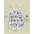 thumbnail image 2 of Bslissey Toddler Little Girls Sleeveless Jumpsuit Butterfly Print Bandage Spaghetti Straps Shorts Romper 12M 18M 24M 3T 4T 5T Kids Casual Summer Cute Overalls, 2 of 8