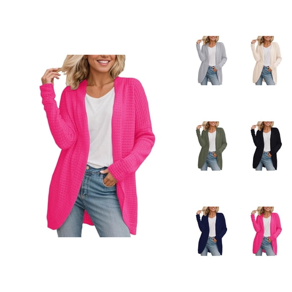 Women's Casual Cardigan Open Front Lightweight Long Sleeve Knit Sweater For Everyday Wear Comfortable Loose Fit Fall Winter Spring Cardigan Sweaters for Women