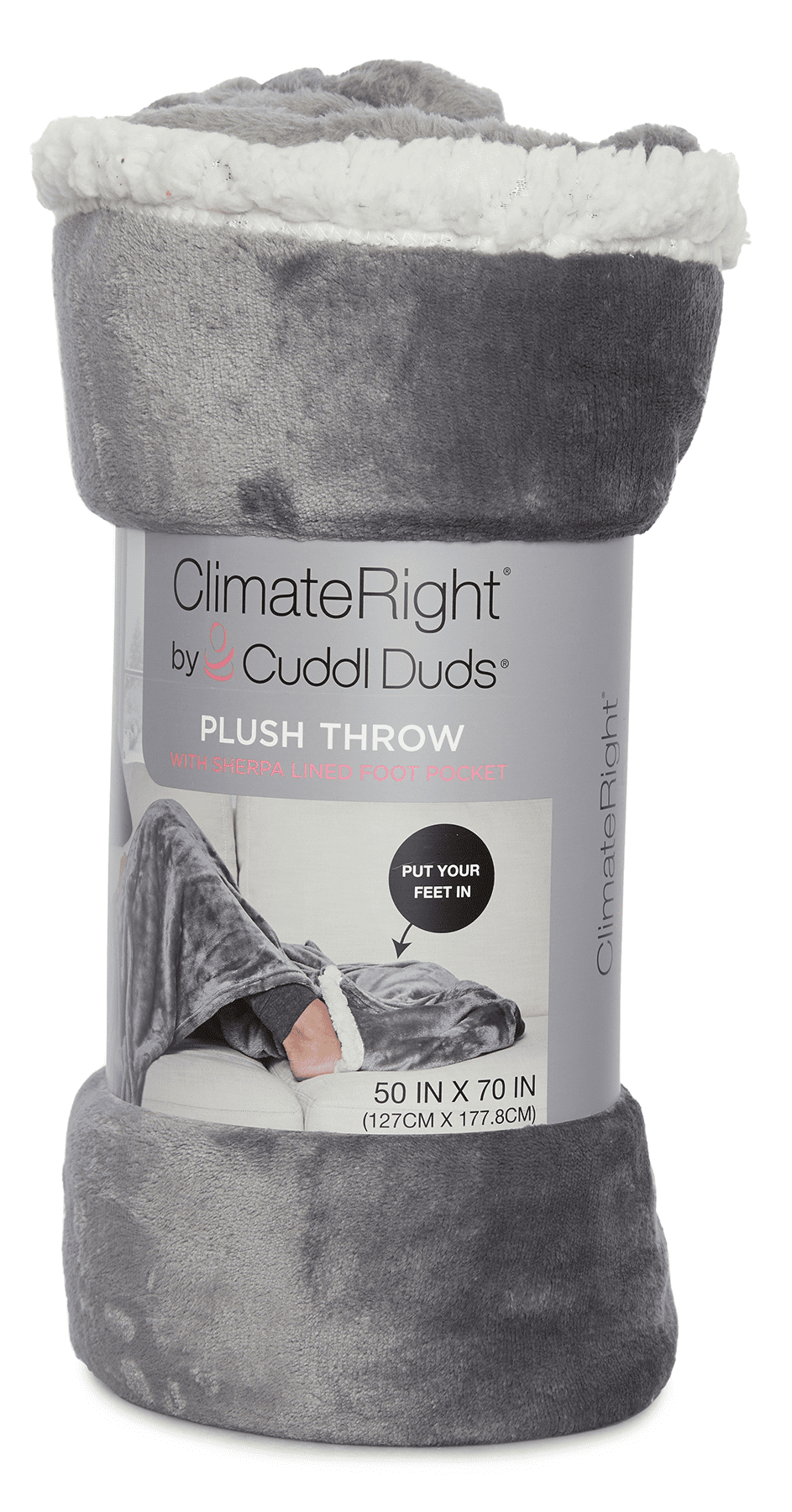 ClimateRight by Cuddl Duds Foot Pocket Plush Throw, 50 x 70 $10