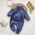thumbnail image 2 of akafmk Baby Romper Fleece Full Zip Rompers Long Sleeved Winter Warm Sleepwear Homewear One Piece Jumpsuit with Pockets, Size 3-9 Months, 2 of 6