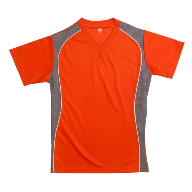 JERSEY CON CUELLO EN V NARANJA CON PANEL LATERAL DE GRANITO-YOUTH-L Martin Sports SST35-ORG-L