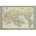 thumbnail image 2 of Wild Apple Portfolio 32x23 Black Ornate Wood Framed with Double Matting Museum Art Print Titled - The World Map Neutral, 2 of 4
