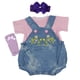 thumbnail image 5 of Camiseta + Mameluco de Liga + Diadema + Calcetines para 22 - 23 Pulgadas Reborn Baby Girl Muñecas Sunnimix pantalones superiores de la liga de la muñeca, 5 of 6