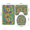 thumbnail image 3 of Pioneer Flower Floral Print Pattern Bathroom Rugs Sets 3 Piece, Toilet Cover Set, Absorbent Non Slip Bathroom Mats with U-Shaped Contour Rug, 3 of 5
