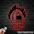 thumbnail image 2 of Craftnamesign Custom Ball Football Metal Wall Art Led Light, Personalized Football Helmet Name Sign, 2 of 5