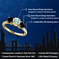 thumbnail image 2 of Gem Stone King 18K Yellow Gold Plated Silver Mercury Mist Mystic Topaz and Black Diamond Engagement Ring for Women | 2.10 Cttw | Round 6MM | Gemstone November Birthstone | Size 7, 2 of 6