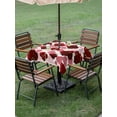thumbnail image 4 of Outdoor Tablecloths with Umbrella Hole & Zipper, Red Geometric Moroccan 54x54 Inch Square Tablecloths, Abstract Art Red Ombre Modern Waterproof Table Cloth, Patio/Pool/Picnic Table Covers, 4 of 8