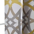 thumbnail image 3 of DriftAway Alexander Spiral Geo Trellis Pattern Window Curtain Valance Rod Pocket 52" x 14" Plus 2" Header, Yellow and Gray, 1 Pack, 3 of 6