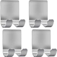 thumbnail image 1 of Lot de 4 Crochets Porte-Rasoir et Support Auto-Adhésifs en Acier Inoxydable Robustes, Crochet de Rangement Utilitaire, Crochet de Douche pour Rasoir, Organisateur de Salle de Bain et de Cuisine pour Prise, Peignoir, Manteau, 1 of 4