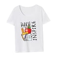 thumbnail image 4 of Camiseta Para Mujer Ropa De Verano Camiseta Con Cuello Redondo Para Caminar Viajes Playa XXL Blanco, 4 of 7