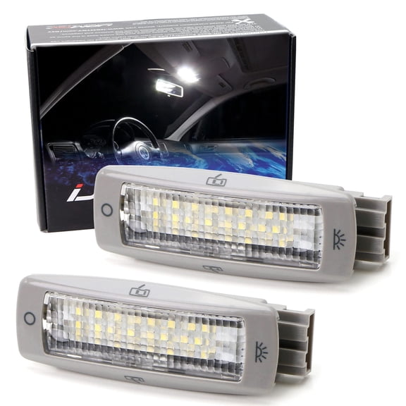 Grey Finish OEM-Fit 3W Full LED Rear Reading Map Dome Light Kit For Volkswagen MK4 Golf R32 GTI Jetta, New Beetle, B5 Passat