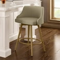 thumbnail image 3 of Amisco Duncan 27.75" Fabric and Metal Swivel Counter Stool in Beige/Golden, 3 of 6