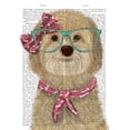 thumbnail image 2 of Fab Funky 26x32 Gold Ornate Wood Framed with Double Matting Museum Art Print Titled - Cockerpoo, Blonde, with Glasses and Scarf, 2 of 4