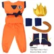 thumbnail image 3 of Disfraces de Halloween para adultos y niños, Son Goku, Gui, carnaval, Anime, Cosplay, fiestas, peluca con cola, azul y dorado, para niños, 3 of 5