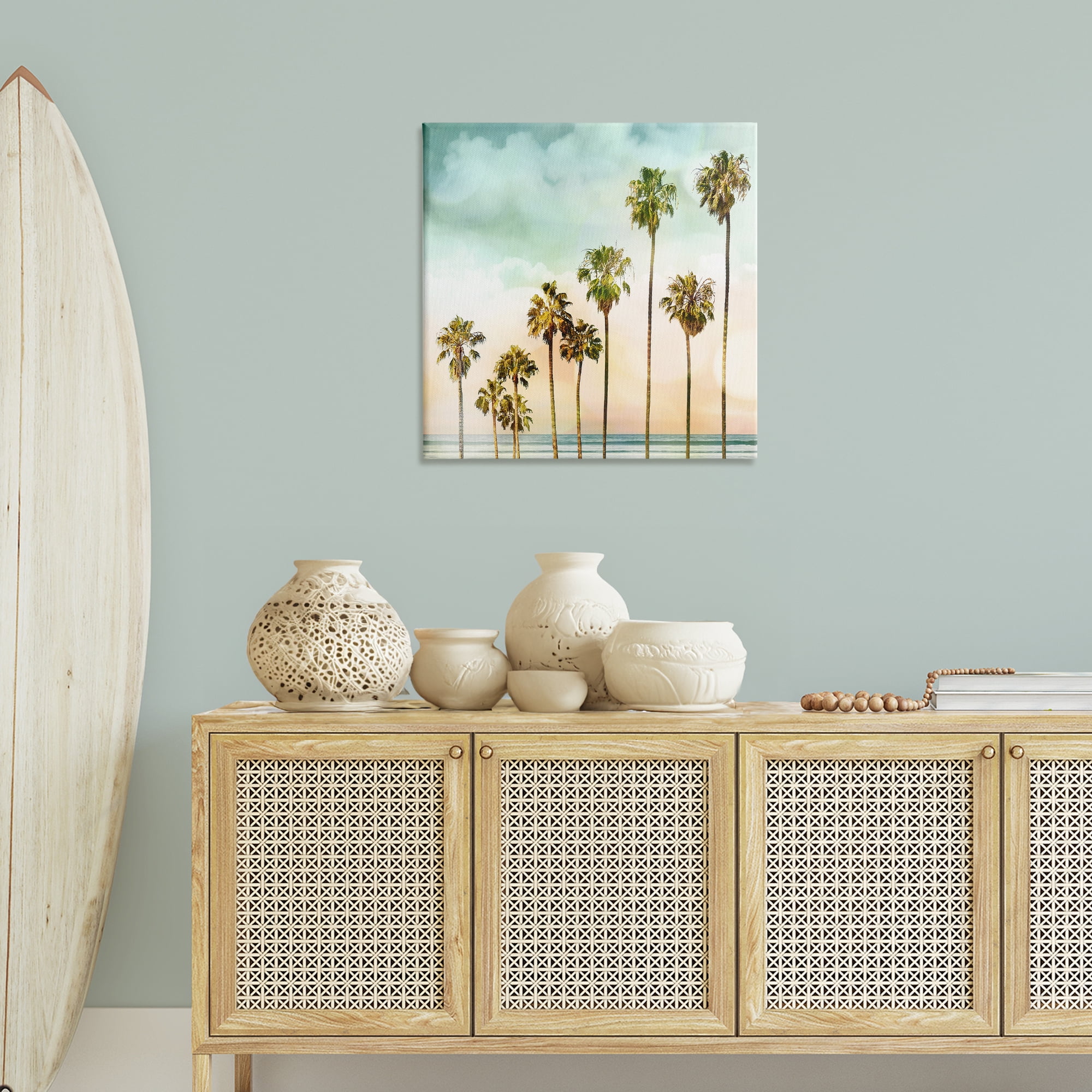 Stupell Industries Angled Palm Trees Nautical & Beach Painting Wrapped Canvas Art Print Wall Art, 30 x 30