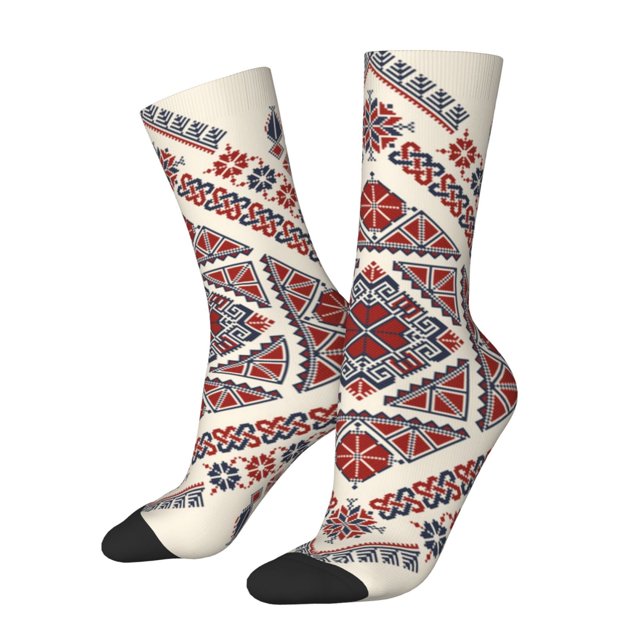 Balery Fashion Tatreez2 Calcetas Largas con Estampado para Hombre y Mujer – Suaves y Transpirables, Talla Única (US 5-11)