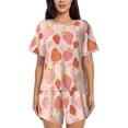 thumbnail image 1 of Balery Strawberry Conjunto de Pijama para Mujer con Estampado, Dos Piezas de Manga Corta y Shorts, Ropa de Dormir Suave con Cuello Redondo y Bolsillos-Large, 1 of 6