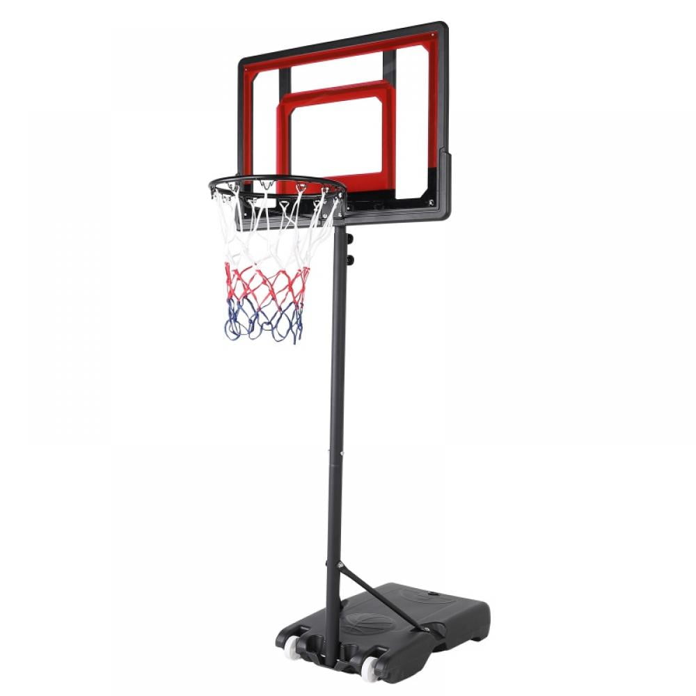 Soozier 6 Level Adjustable Basketball Hoop Backboard  w/ Wheels & Net For Kids 