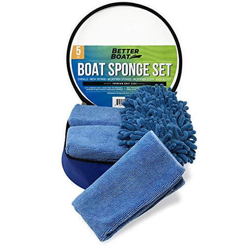 Boat Cleaner Microfiber Sponge Bucket and Microfiber Wash Cloths