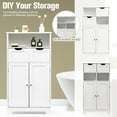 thumbnail image 4 of LOKO Bathroom Storage Cabinet, Multifunctional Floor Storage Organizer with 2 Removable Drawers & Adjustable Shelf, Wooden Floor Cabinet for Living Room, Kitchen or Dining Room (White), 4 of 19