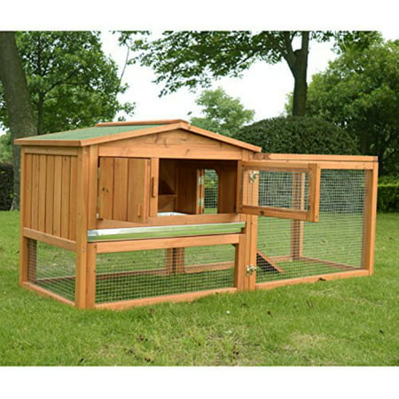 Pawhut Outdoor Small Animal Hutch with Run
