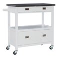 thumbnail image 1 of Linon Chariot de Cuisine en Bois et Acier Inoxydable Blanc, 1 of 18