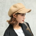 thumbnail image 6 of Visland Women Beret Hat, Fashion British Style Casual Solid Color Soft Cozy Felt Winter Head Warm Wide Brim Newsboy Cap for Outdoor Daily Wear, 6 of 7
