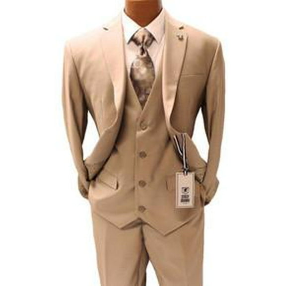 Stacy Adams Tan Suit Men's Fashionable 3 Piece Suits Vest SM282-07