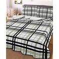 thumbnail image 2 of Sage Green Black Plaid Summer Quilt Set King Size,Soft Quilted Bedding Set with 2 Pillow Shams,Farmhouse Green Black Checkered Lightweight All Season Bedspread Coverlet for Bedroom 96"x106", 2 of 6