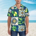 thumbnail image 2 of Susaid Lemon and Leaves Print Short Sleeve Shirts Button Down Casual Shirts Summer Beach Aloha Button Down Short Sleeve for Men ,Large, 2 of 7