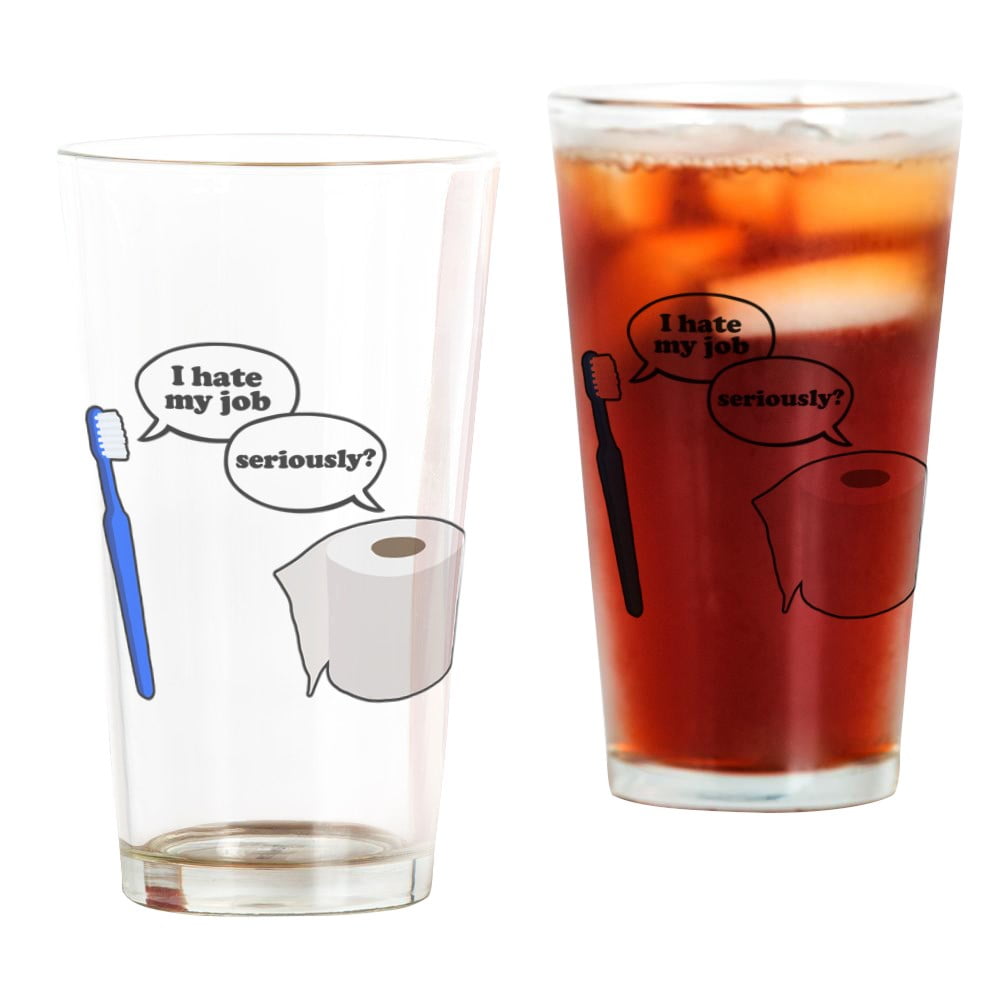 CafePress I Hate My Job Pint Glass, Drinking Glass, 16 oz. CafePress by