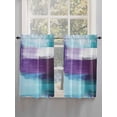 thumbnail image 3 of Purple Teal Ombre Tier Curtains 45 Inches Long, Abstract Modern Oil Painting Gradient Window Treatment Curtain Drapes, Window Half Privacy Curtains for Bedroom Bathroom, 42"x45", 2 Panels, 3 of 7