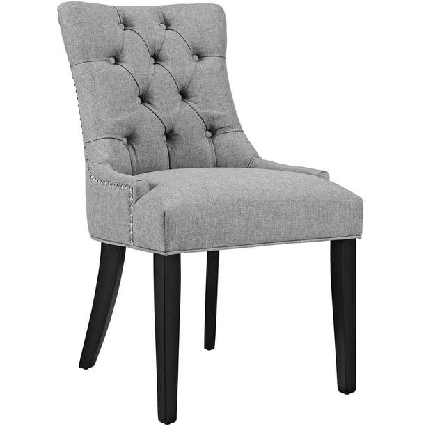 Silla auxiliar de comedor Modway Regent tapizada en gris claro