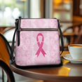 thumbnail image 3 of Eheartsgir Breast Cancer Awareness Campaign Crossbody Bag, Waterproof Women's Shoulder Bag PU Leather Stylish Crossbody Purse for Travel Daily Use, 3 of 7