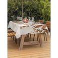 thumbnail image 3 of Outdoor Tablecloth with Umbrella Hole for Patio/Picnic/Party/Camping, Brown Orange Eucalyptus Waterproof Table Cloth Rectangle Table Cover Washable, Farmhouse Weeping Leaves Linen (54"x 80"), 3 of 8