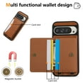 thumbnail image 4 of for Google Pixel 9 Pro XL Wallet Case with Card Holder - PU Leather Case for Women & Girls, Wrist Hand Strap, Secure Finger Ring, Shockproof Protective Phone Cover for Google Pixel 9 Pro XL, Brown, 4 of 6