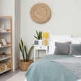 thumbnail image 6 of Simple Designs 15.94" Glow & Flow Minimalist Grooved Ceramic Table Lamp, Monochromatic Fabric Shade, Textured Accent Lighting, For Bedroom, Office, Living Room, Yellow, 6 of 6