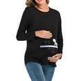 thumbnail image 4 of EGNMCR Blouse pour Enfants, Manches Longues Col Rabattu Blouse & Chemise Coton Col Rond Manches Longues Couleur Unie Imprimé Bébé Haut Blouse pour Femmes Enceintes, 4 of 7