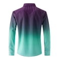 thumbnail image 4 of Blusa y camisa de manga larga con cuello alto para hombre, estilo informal, a rayas, con cuello alto, tipo cárdigan, camisa con botones, blusa de poliéster para hombre, 4 of 9