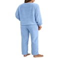 thumbnail image 3 of Peluche de Femmes de Couleur Unie à Manches Longues et Pantalons Pyjamas Ensembles Hiver Chaud Femmes Cadeau, 3 of 7