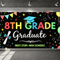 thumbnail image 6 of Black and White Next Stop High School Banner Hand-drawn Graduation Display Chalkboard Design Graduation Cap School Backdrop for Graduation Party High School Transition School Event, 6 of 9