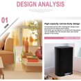thumbnail image 5 of Dkeli Step Trash Can 13 Gallon Bathroom Trash Can Stainless Steel Kitchen Garbage Can with Foot Pedal & Liner for Kitchen, Bathroom, Office, Black, 5 of 7