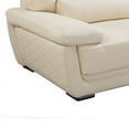 thumbnail image 3 of Leatherette Sofa with Attached Waist Pillow and Diamond Pattern, Cream, 3 of 5