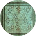 thumbnail image 1 of Ahgly Company Indoor Round Oriental Light Blue Traditional Area Rugs, 8' Round, 1 of 4