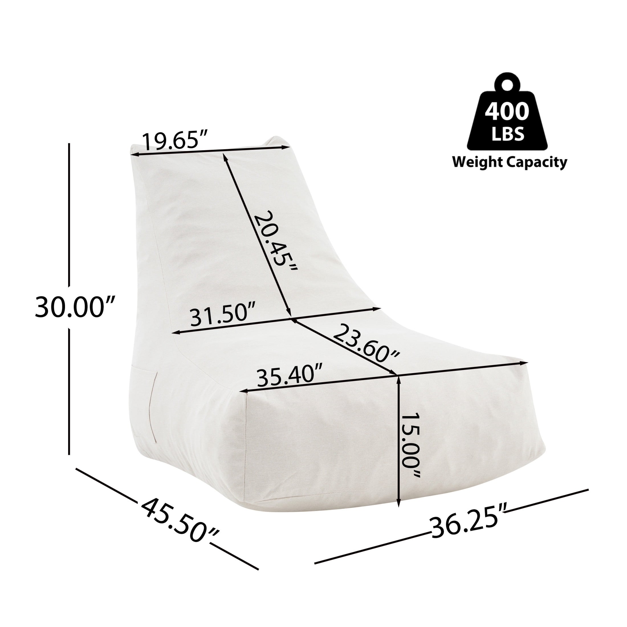 Christopher Knight Home Outdoor Patio Bean Bag Chair Set of 2, Olefin Fabric and Foam Fill, Beige