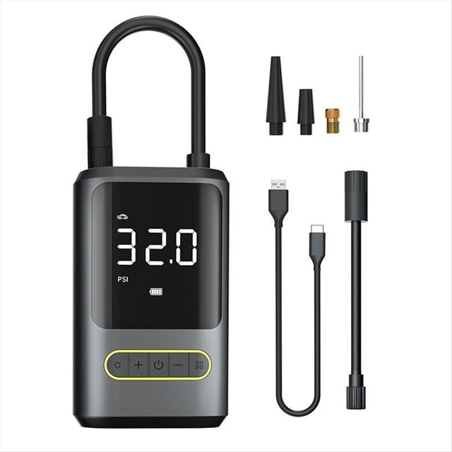 Bomba Eléctrica Portátil Infladora Bomba de Aire Inalámbrica USB Tipo C Batería Recargable de 4000mAh para Bicicleta Motocicleta Coche
