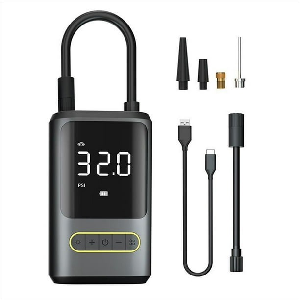 Bomba Eléctrica Portátil Infladora Bomba de Aire Inalámbrica USB Tipo C Batería Recargable de 4000mAh para Bicicleta Motocicleta Coche