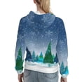 thumbnail image 7 of Daiia Christmas Trees Pattern Women's Fashion Hoodies & Sweatshirts with Kangaroo Pocket Hooded Sweatshirt with Eye-catching Drawstrings-Small, 7 of 7