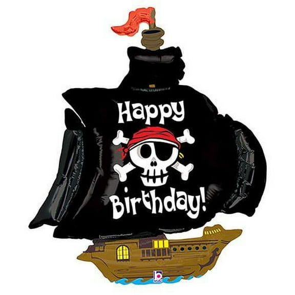 LOONBALLOON Pirates Balloons, 46″ PIRATE SHIP BIRTHDAY